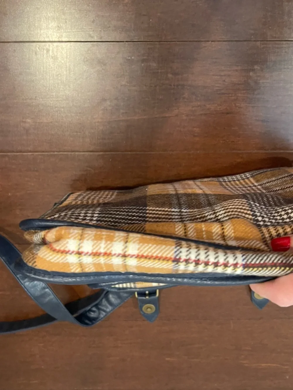bershka schoolboy Crossbody satchel button closure nwot plaid tartan